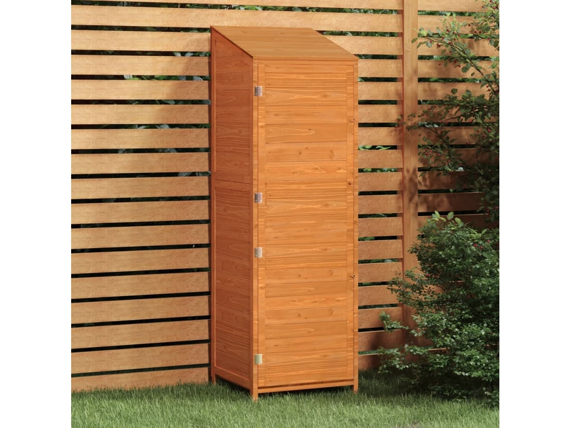 Cobertizo De Jardín Madera Maciza De Abeto Marrón 55x52x174,5cm