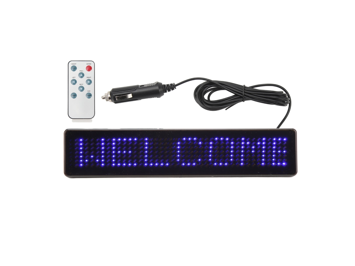 Panel Led Para Coche Con Control Remoto Programable Letras Azules Publicitario Pantalla 5-12v Z741b