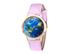 Reloj De Pulsera De Aleación Dial Redondo Reloj De Cuartzo Pareja Rosa Claro