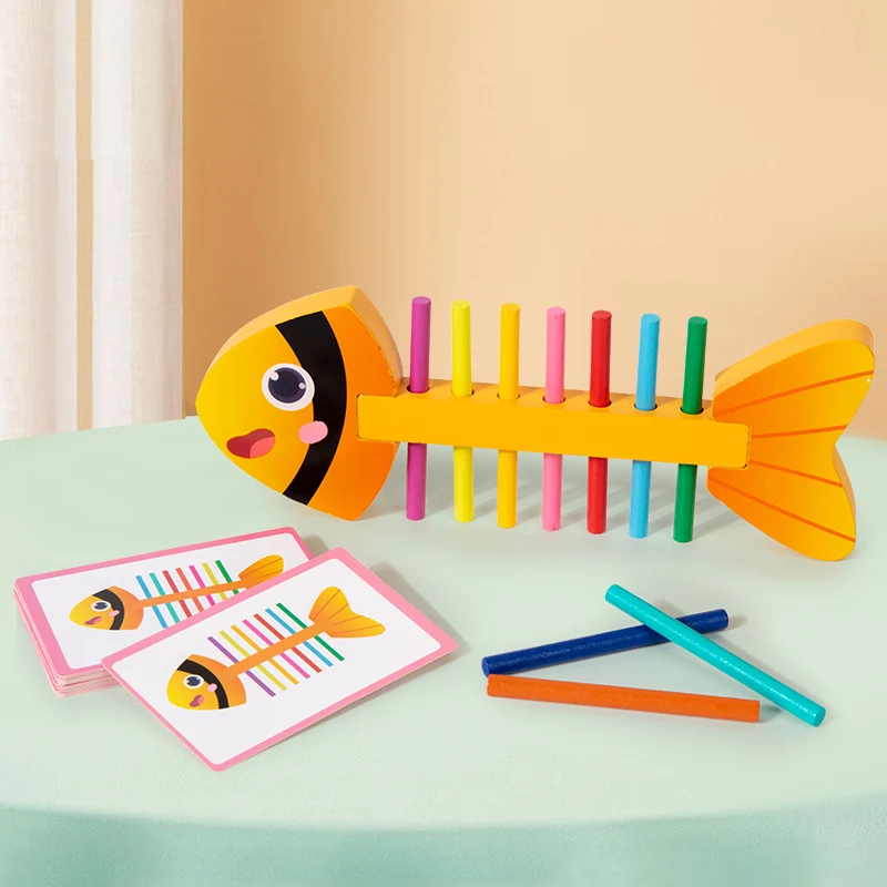 Brinquedo Sensorial Em Formato De Peixe Para Combinar Cores, Brinquedo De Quebra-cabeça Montessori