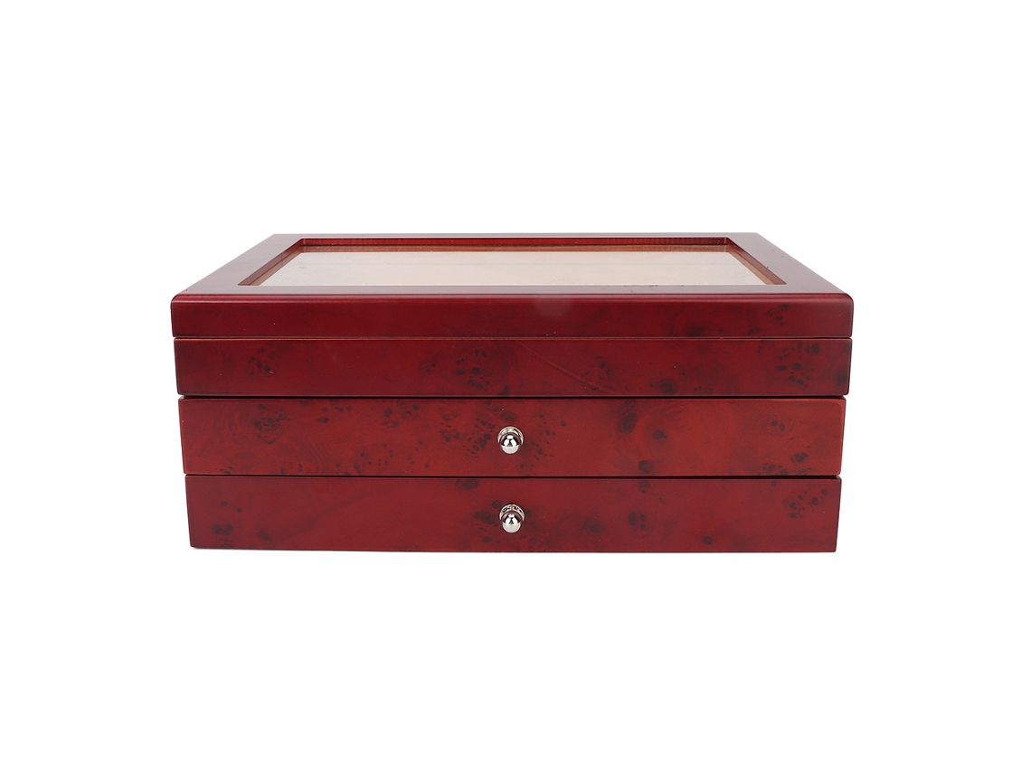 Caja de madera para guardar y exhibir bolígrafos