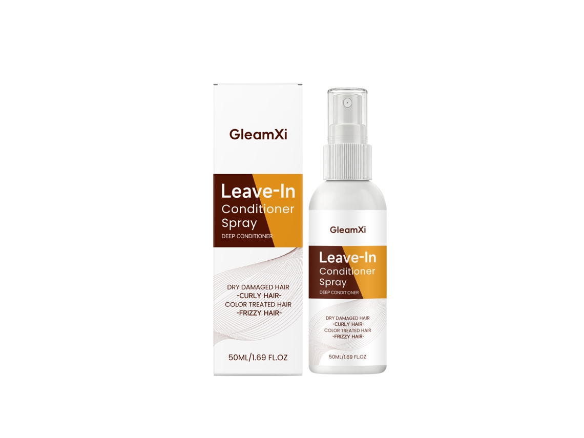 Spray sin enjuague para el cabello que hidrata y da brillo.