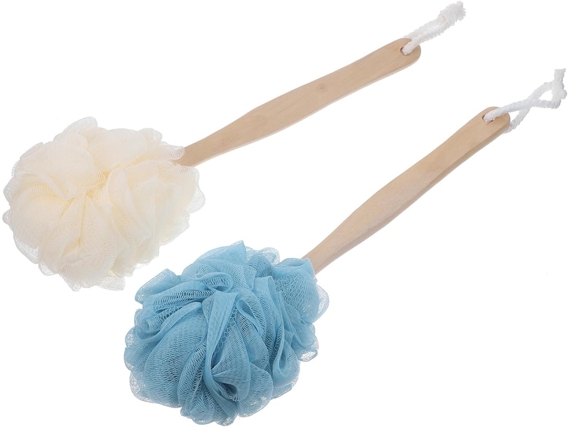 Juego De 2 Cepillos De Baño Con Mango Largo Y Forma De Flor