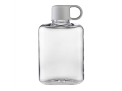 Botella De Agua Deportiva Plana De Plástico Transparente Sin Bpa (gris)