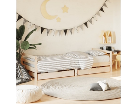 Estructura De Cama Para Niños VIDAXL Marrón Madera (80x200 cm)
