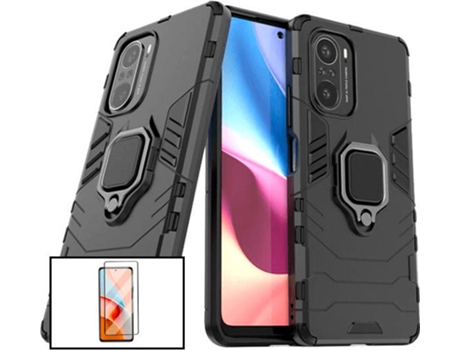 Kit Carcasa y Protector Xiaomi Poco F3 PHONECARE Military Defender Negro