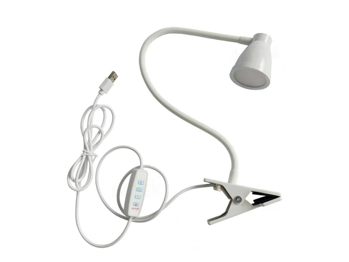 Lámpara De Mesa Con Clip Usb - 5Cm - Blanca JEIIBRZUI
