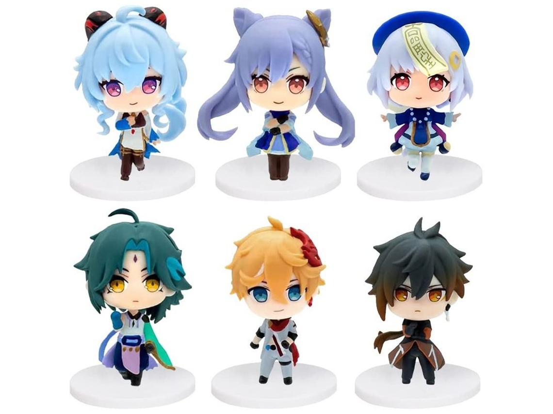 Juego De 6 Figuritas En Miniatura De Hilloly Genshin Impact Para Decoración De Pasteles/adornos Para Fiestas.