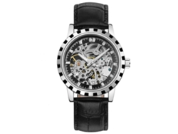 Reloj Mecánico Analogico Para Hombre Dial Redondo Correa Pu Negro