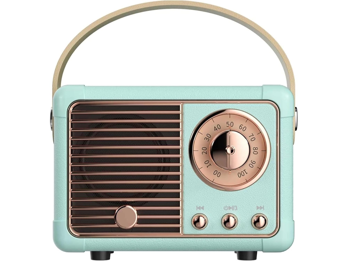 Altavoz Bluetooth portátil retro Digitallab, calidad de sonido HiFi de 360° para dormitorio y oficina, azul