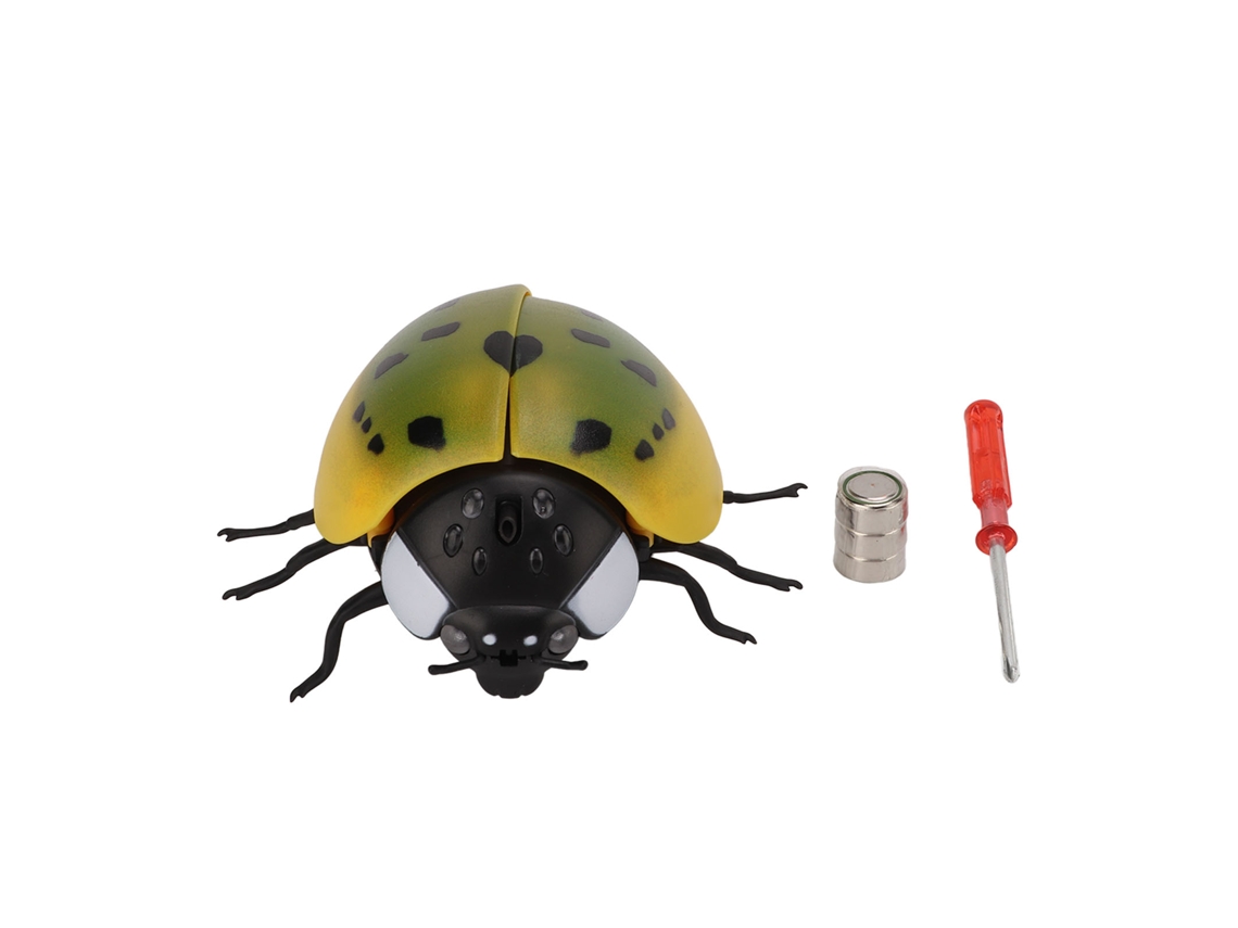 Juguete De Insecto Con Sensor De Inducción Inteligente, Onda Automática, Funciona Con Pilas, Mariquita Amarilla Con Luz, Modelo De Animal Para Niños