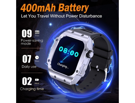 Smartwatch Rastreador de Ejercicios a Prueba de Agua, Pantalla táctil HD súper Grande de 1.91, Monitor de frecuencia cardíaca, podómetro, Monitor d...