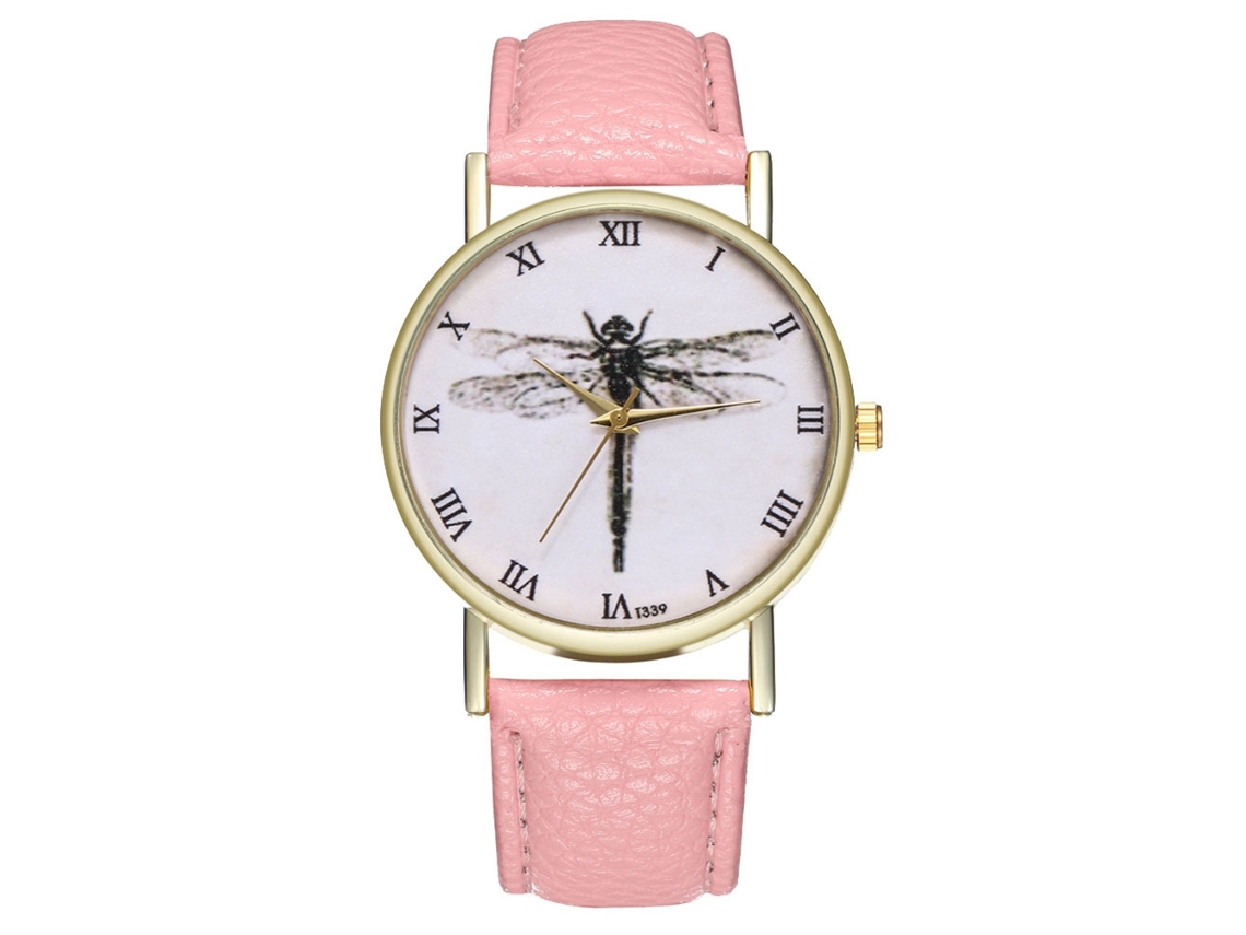 Reloj De Pulsera Analógico De Cuarzo Para Parejas, Diseño Lujoso E Informal En Color Rosa.