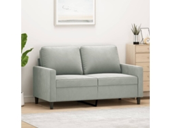 Sofá De 2 Plazas De Terciopelo Gris Claro 120 Cm