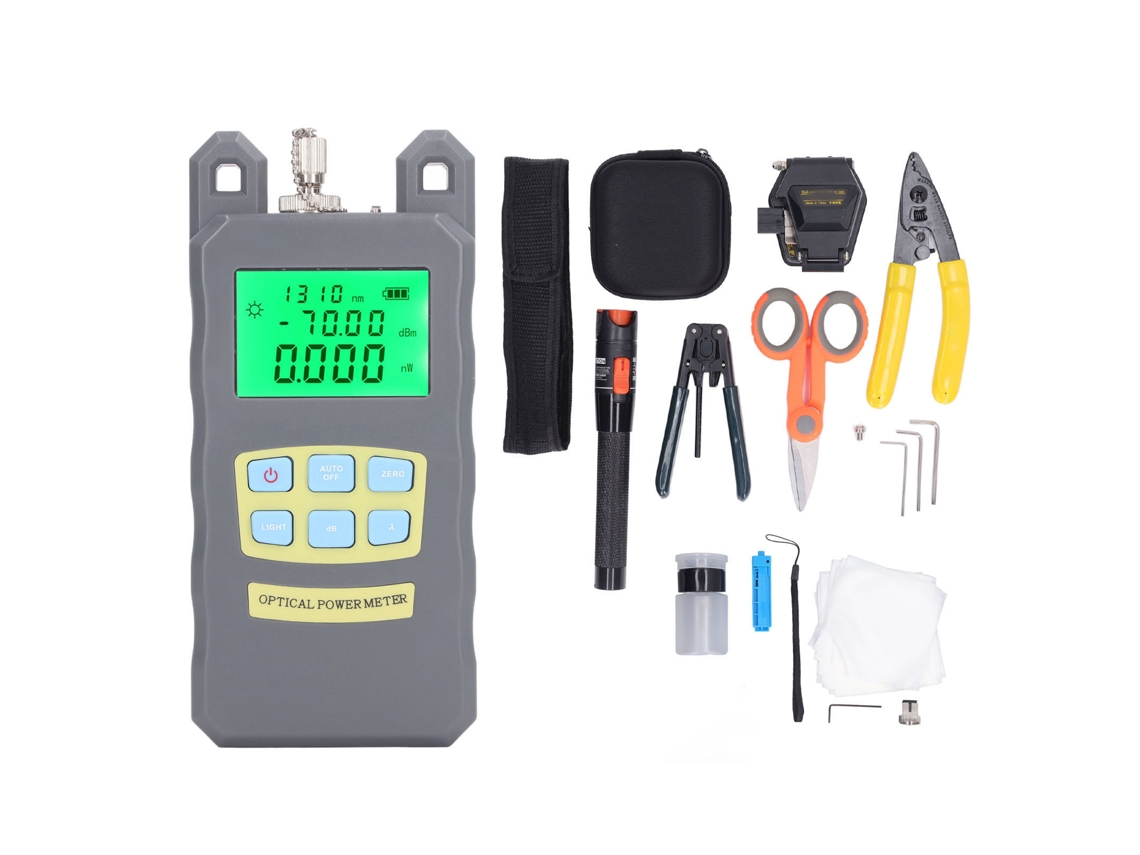 Kit De Herramientas De Fibra Óptica Ftth Con Medidor De Potencia, Cortador Y Pelacables Miller.