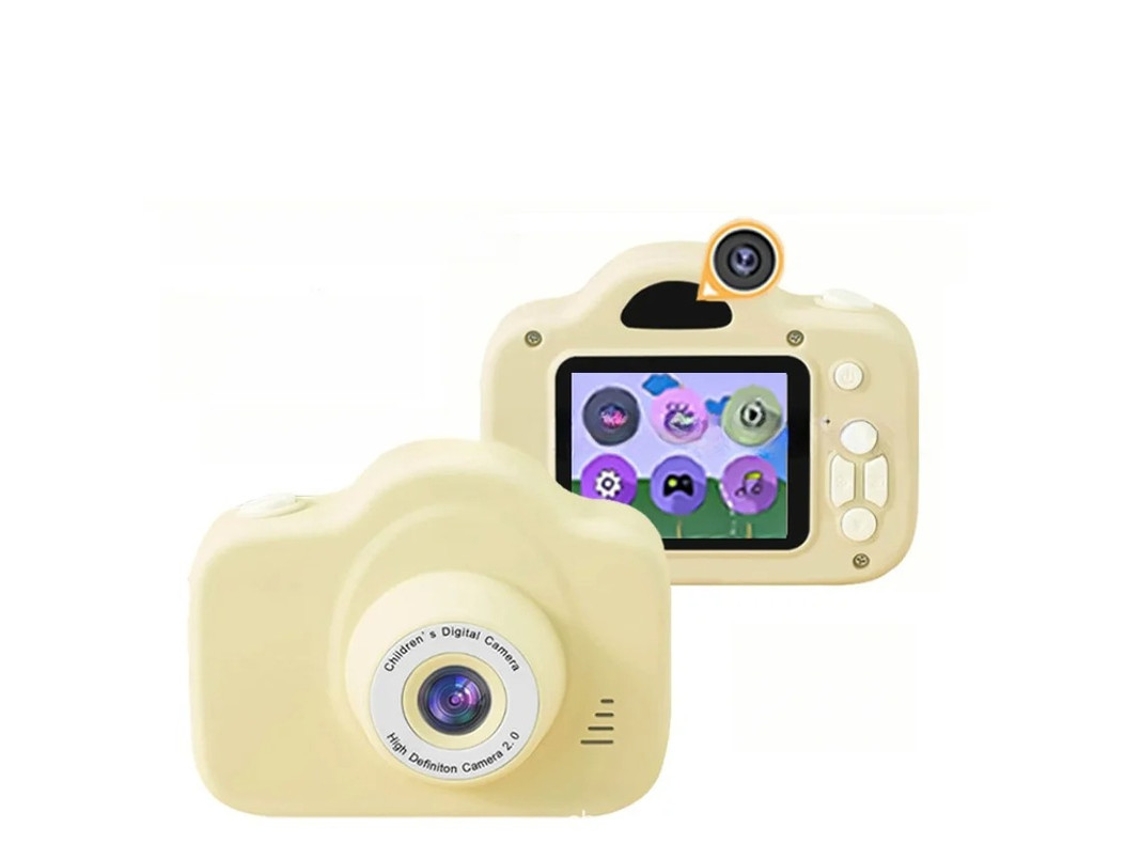 Cámara para niños 1080p HD con doble cámara y enfoque automático, amarilla, Yizhood