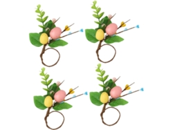 Té, Para Fiestas, Para Reuniones Familiares, Anillos Decorativos Para 4 Piezas De Pascua Y Servilletas Con Forma De