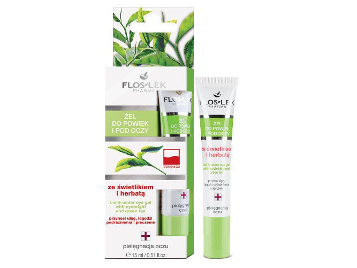 Gel para ojos y párpados Flos Lek con caléndula y té, 15 ml Floslek