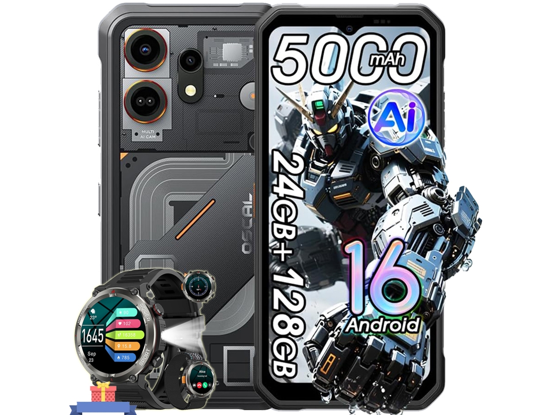 Smartphone OSCAL Marine 3 + W50 Pro (6,56'' 24 Gb 128 Gb Negro)