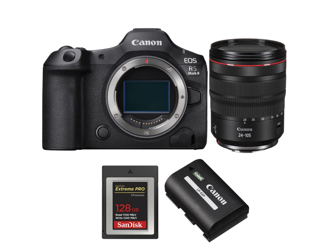 Canon Eos R5 Mark Ii + Rf 24-105mm F/4 L Is Usm + 1 Sandisk 128gb Extreme Pro Cfexpress Type B + 1 Canon Lp-e6p + Ebook Pricedirect