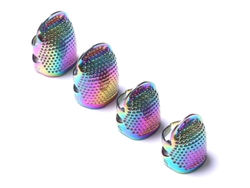 4 Dedales De Costura De Metal Dorado, Protector De Dedo Ajustable Para Costura Y Bordado Tallas S Y M