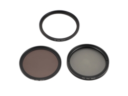 Juego de filtros 3 en 1 para cámara: UV, CPL y ND para objetivos DSLR.