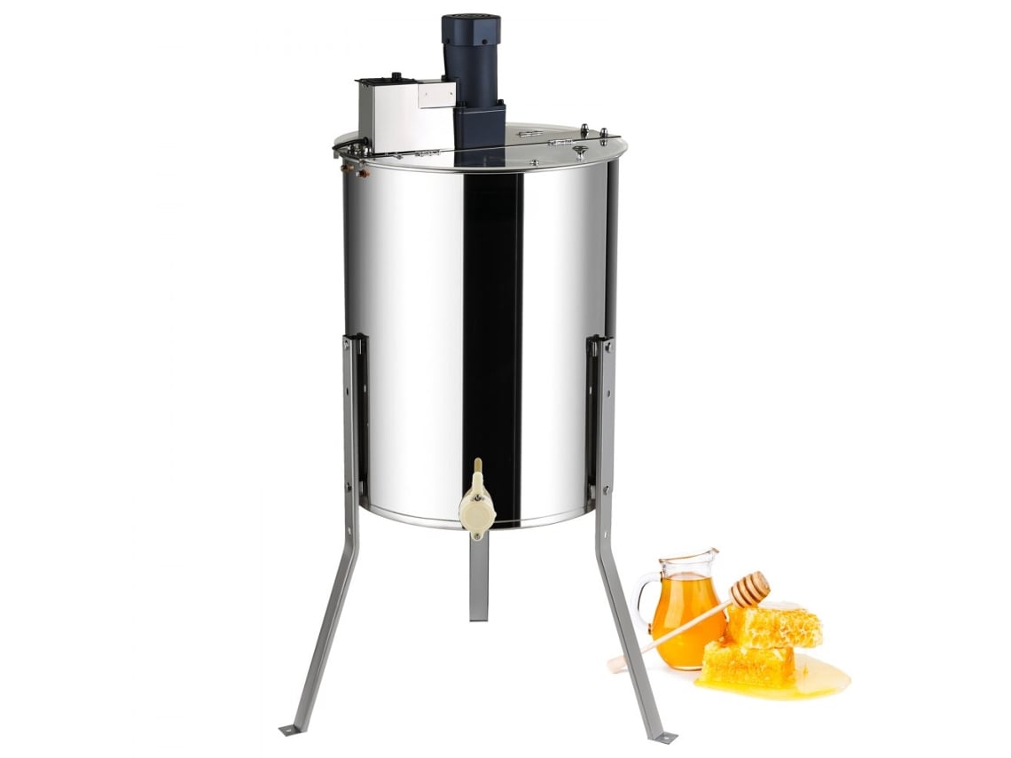 Extractor de Miel Eléctrico de 140W en Acero Inoxidable para Cuadros Tekmaquinas de 4/8"