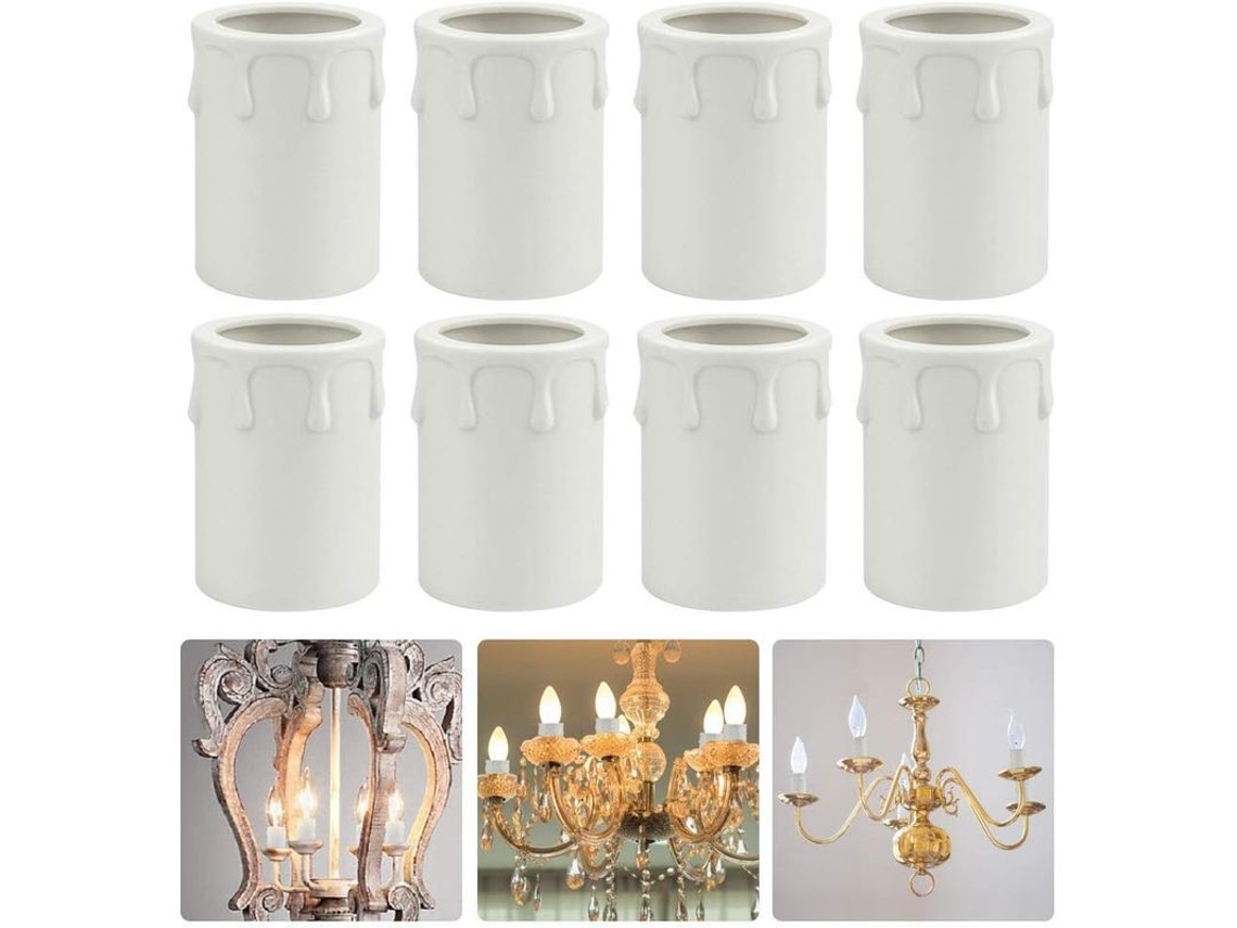 8 Cubiertas Para Velas Con Efecto Goteo De 43*60 Mm En Plástico Para Candelabros Y Decoraciones Navideñas.