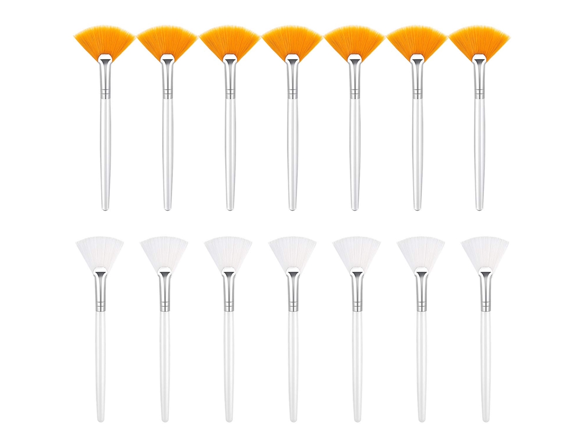 14 pinceles para mascarillas faciales, pinceles de aplicación en abanico con ácido, pinceles suaves para mascarillas de arcilla y crema.