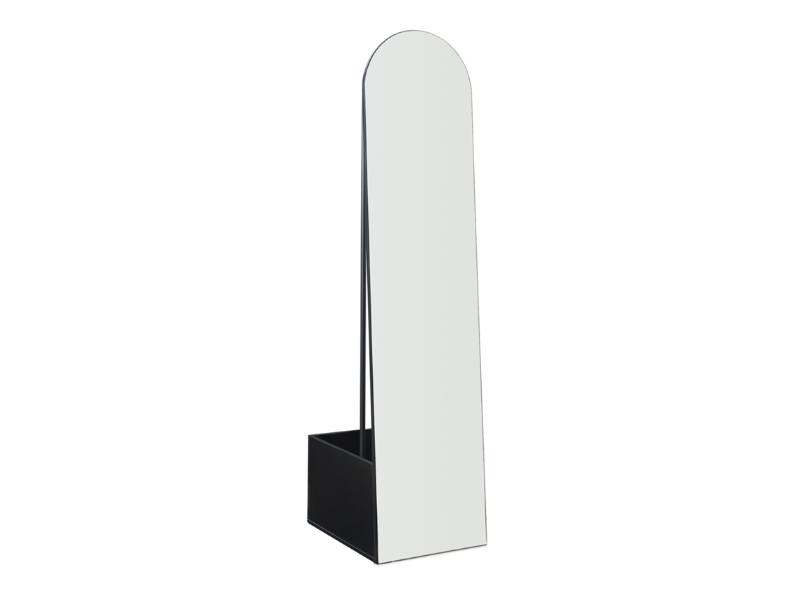 Espejo de cuerpo entero Kuonta con soporte 165x40x51cm Negro [EN.CASA]