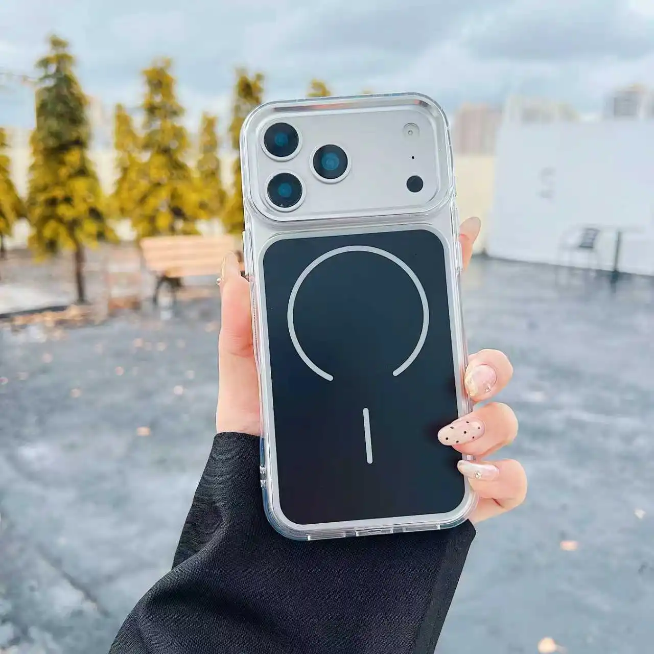 (iphone 17 Pro Max, Negro) Funda Magnética Mate Transparente A Prueba De Golpes Para Teléfono, Compatible Con Carga Inalámbrica Magsafe