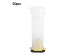 Kit De 50 Jaulas Rodantes Para Cría De Abejas Reinas, Herramienta De Apicultura, Plástico Blanco.
