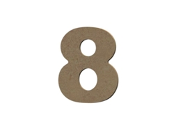 Número 8 en madera MDF para decoración - 8 cm