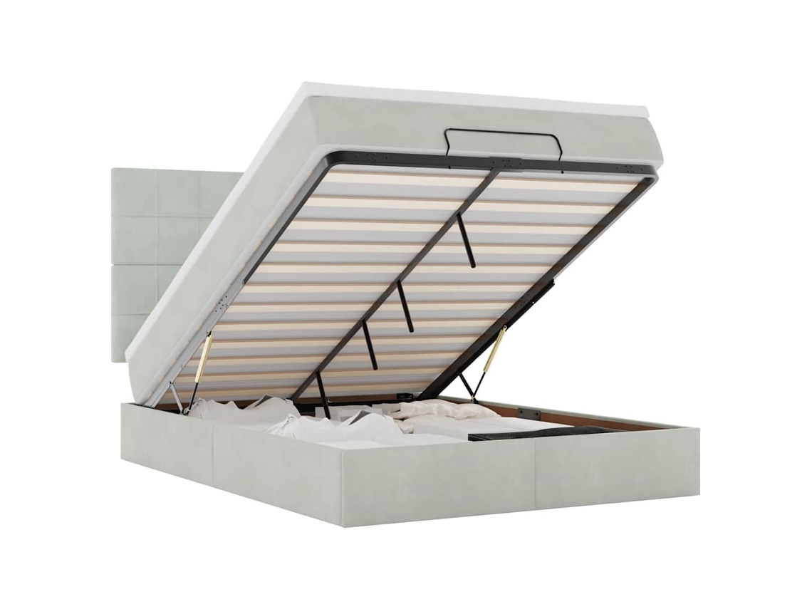 Maison Exclusive - Estructura Cama Otomana Colchones Gris Claro 140x190cm