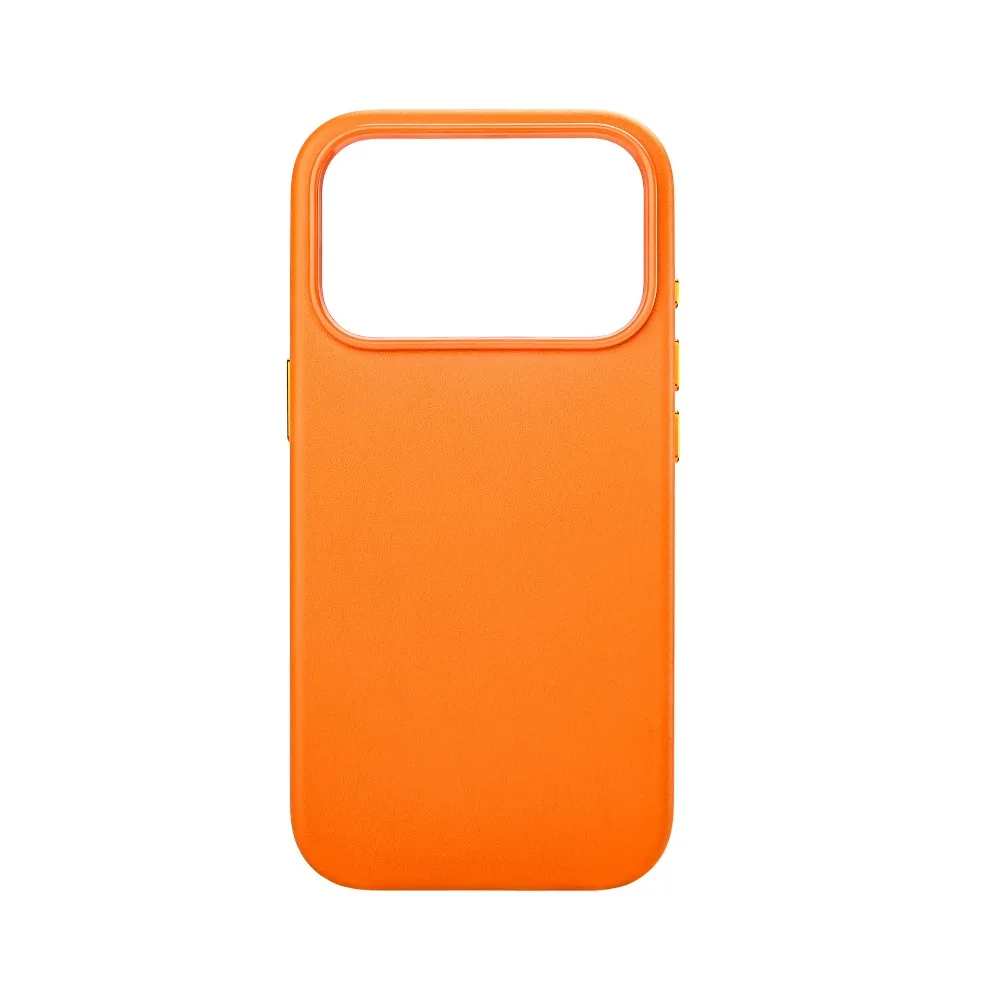 (naranja, Iphone 14 Pro Max) Funda Magnética De Cuero Genuino Para Teléfono, Compatible Con Carga Magsafe, Funda Protectora A Prueba De Caídas.