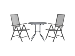 Maison Exclusive - Set De Sillas Jardín Reclinables 3 Piezas Acero Antracita