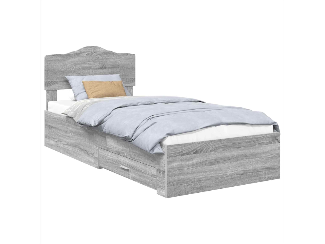 Maison Exclusive - Estructura De Cama Gris Sonoma 90 X 190 Cm Madera De Ingeniería