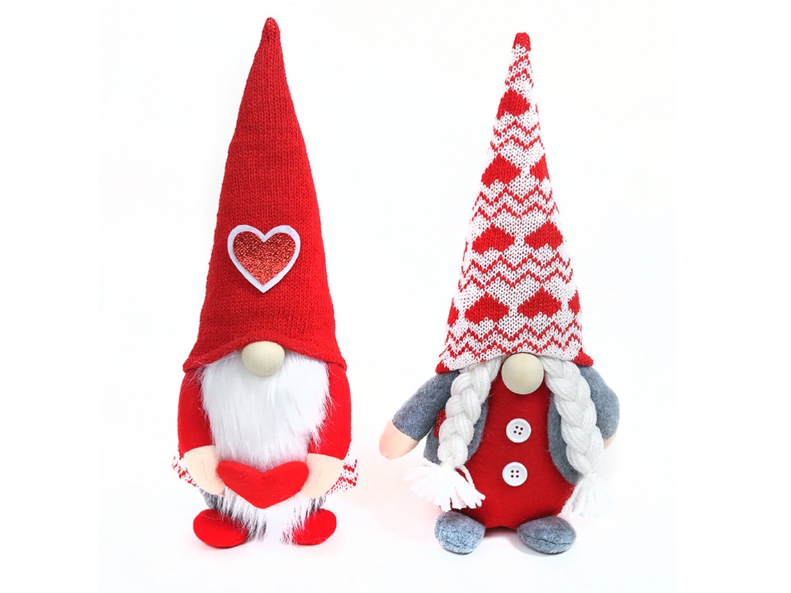 Peluche de enano sin rostro, regalo decorativo para San Valentín, 2 piezas/juego