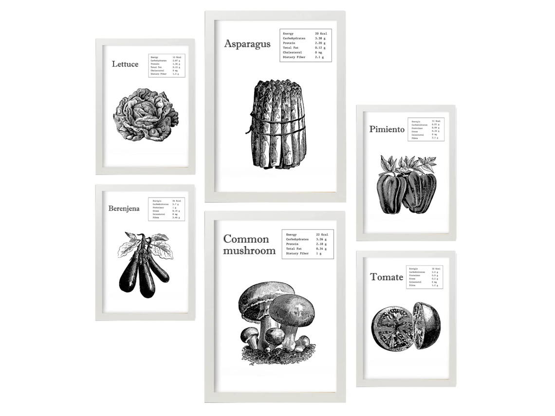 Set de 6 Poster NACNIC Vegetales (A3, A4)