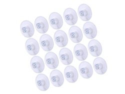 20 Ventosas Grandes De Plástico Pvc De 45 Mm (sin Gancho, Transparentes)