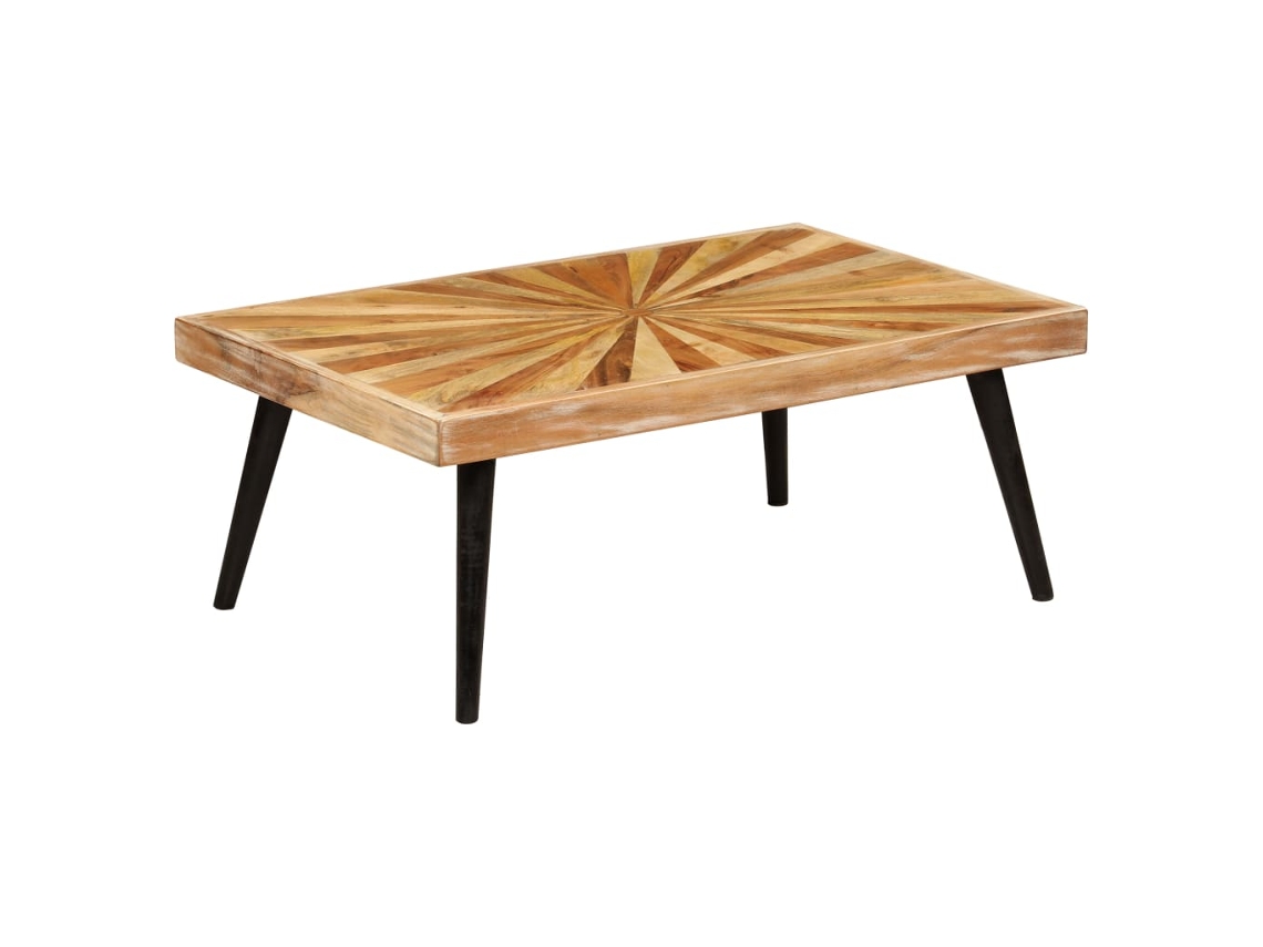 Mesa de Centro de Apoyo en Madera de Mangostán Maciza 90X55X36 cm