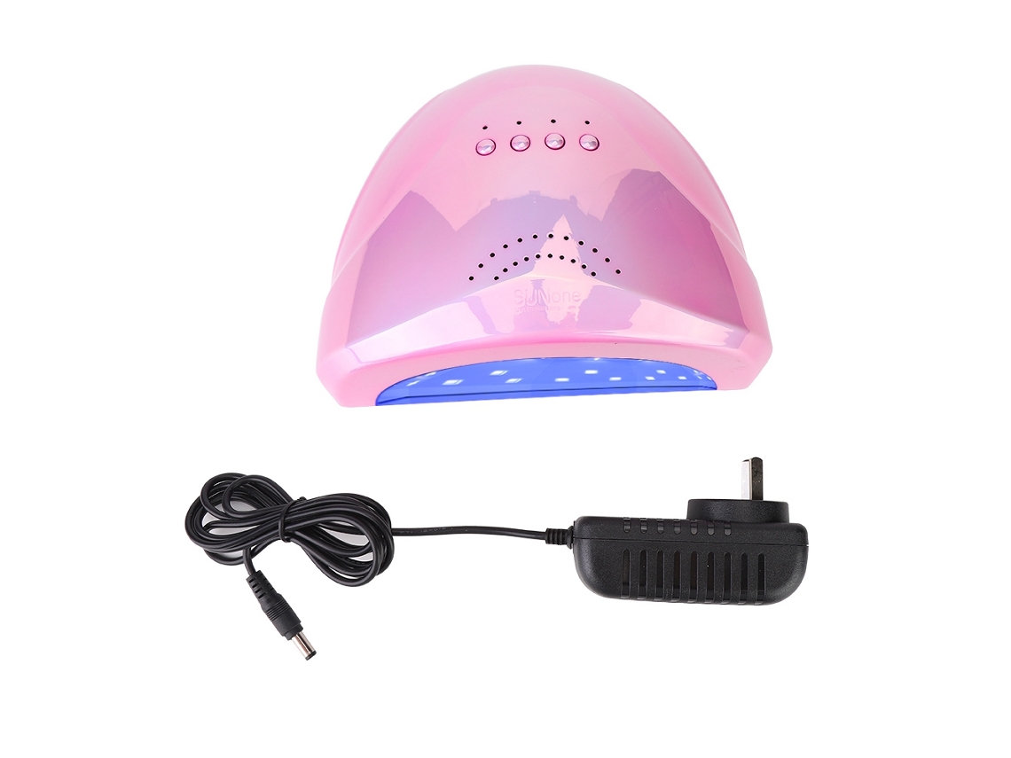 Lámpara secadora de uñas LED profesional de 48 W para manicura con esmalte en gel, color rosa.