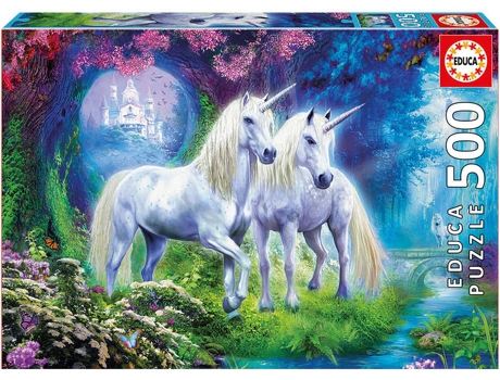 Puzzle EDUCA 500 Unicornios en el Bosque (Edad Mínima: 12 Años - 500 Piezas)