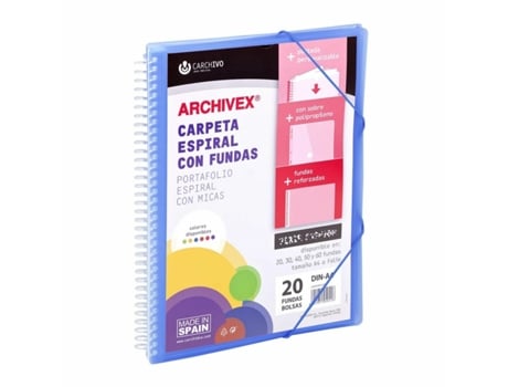 Carpeta de Clasificación CARCHIVO Archivex-Star Azul A4 Espiral