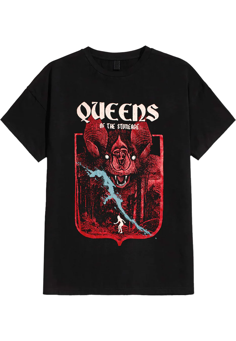 Size:m Rockinstone Queens Of The Stone Age - Dark Forrest Bat - T-shirt Unisex Adults