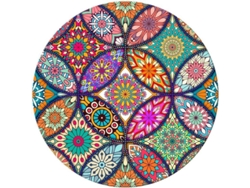 Alfombrilla De Ratón Redonda Con Diseño De Mandala, Alfombrilla De Ratón Con Bonito Diseño, Base De Goma Antideslizante Y Borde Cosido, Pequeña