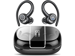 Auriculares Sem Fios Desportivos Sobre Auscultador Estéreo Graves Yizhood Bluetooth Negro