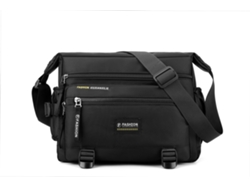Bolso bandolera/de hombro para hombre (negro), impermeable, duradero, fabricado en tela Oxford, con gran capacidad.