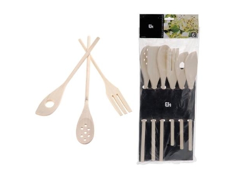 Paletas cocina madera 6 piezas blister