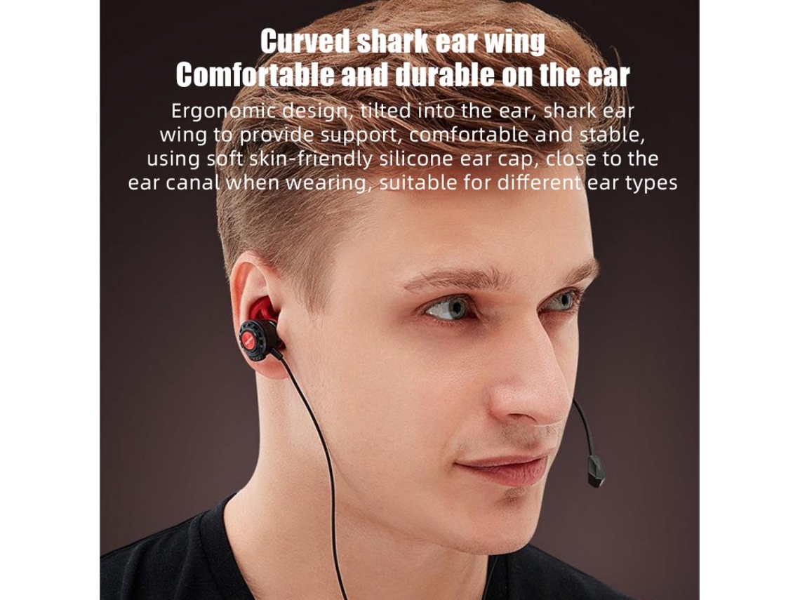 Auriculares Remax E-Sports Auriculares para juegos Interfaz tipo C Control de cable In-Ear Dual-Mic HD Reducción de ruido Negro Rojo